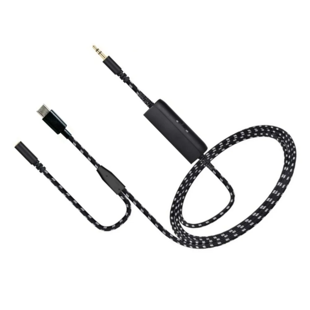 2.7M Headphone Noise Cancelling Audio Cable For HD60S+ Nylon-Braided Replacement Audio Cable With Noise-Canceling