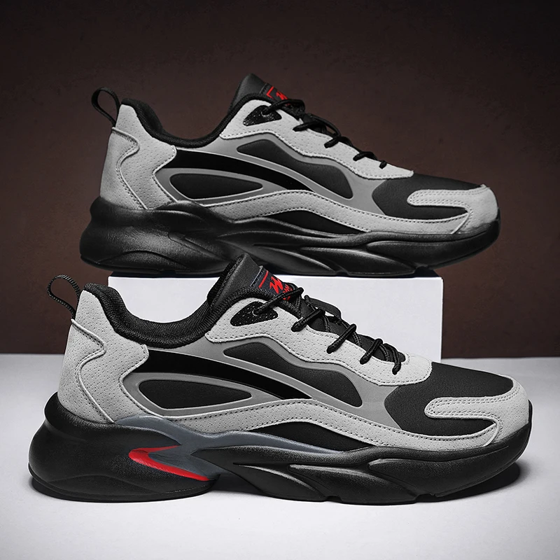 

Leather Men's Shoes Comfortable Platform Sneakers for Men Casual Shoes Non Slip Wear-resistant Men Tennis Shoes Sneakers Male