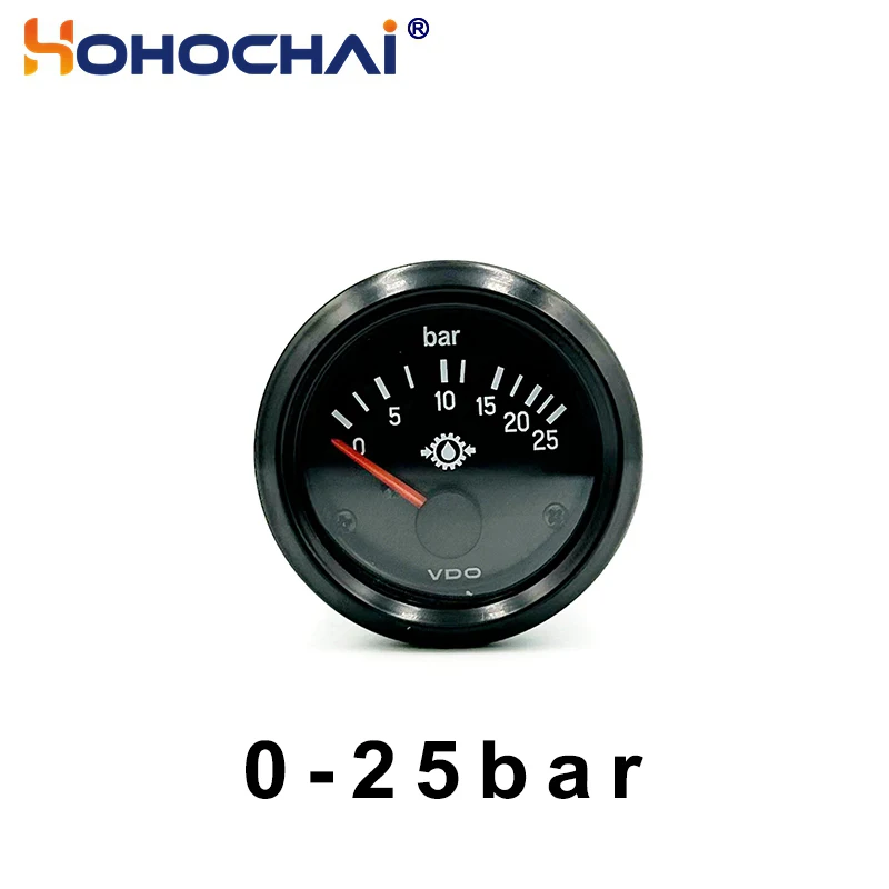 0-25bar 5bar 0-10bar VDO Oil Pressure Gauge Meter Diesel Genset Parts, Car, Excavators, Engineering Vehicle Accessories 12V/24V