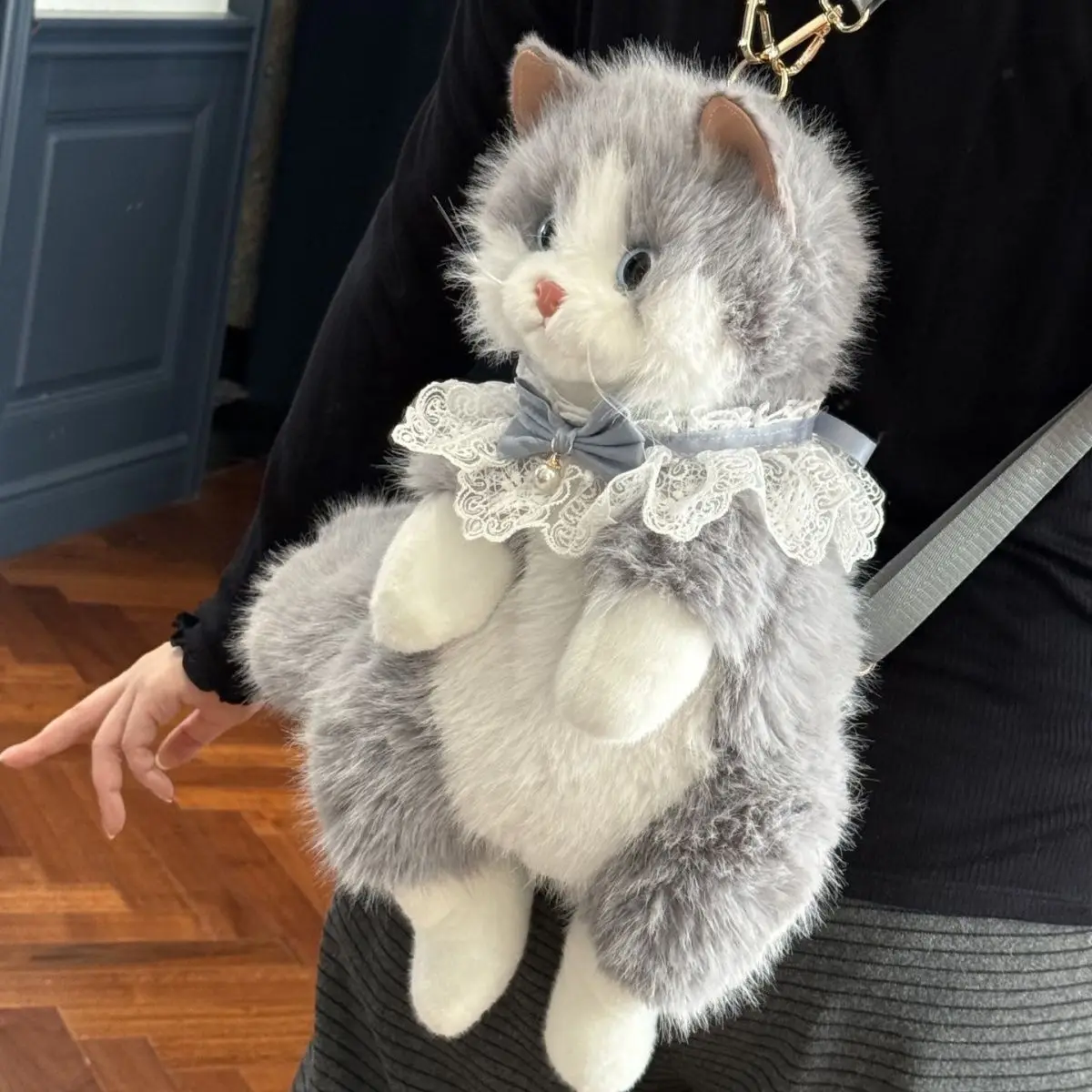 Cute Realistic Ragdoll Backpack Cat Backpack Women Kawaii Soft Plush Doll Lolita Cartoon Personality Mochilas Birthday Xmas Gift