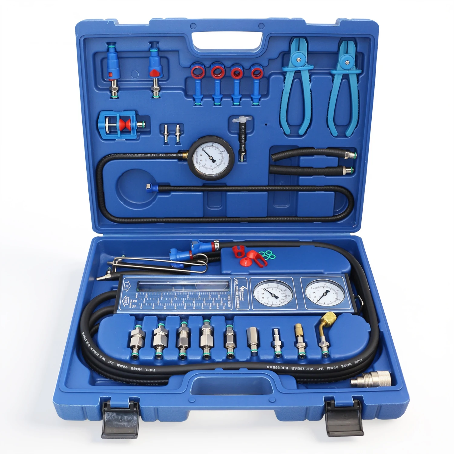 F831 Fuel Pressure Flow Meter Engine Fuel System Tester Fuel Pressure Gauge Flow  Back Pressure Meter Vacuum Meter
