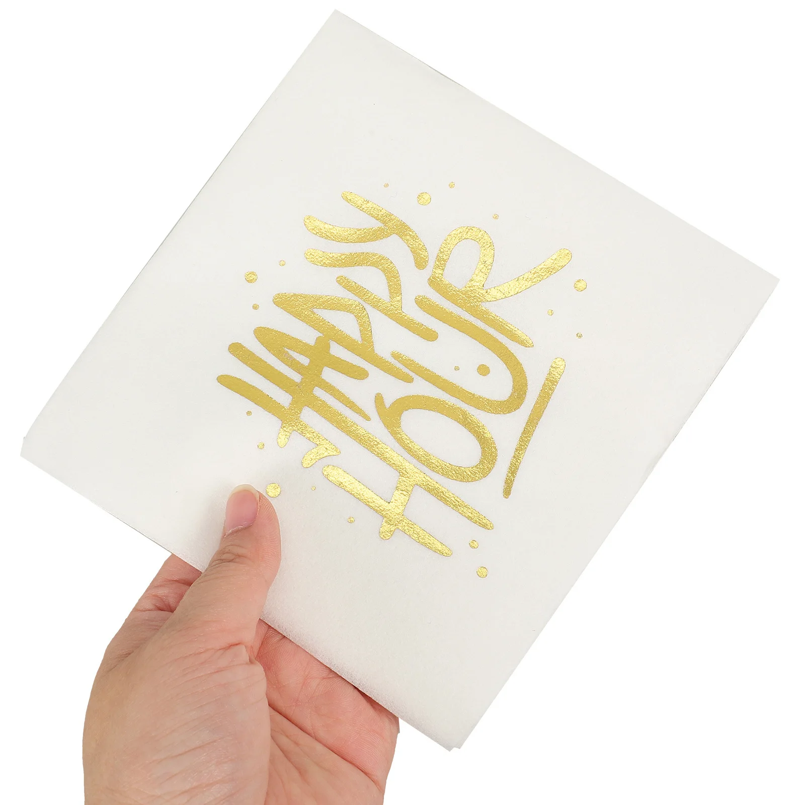 مناديل ورقية مزخرفة، مناديل عشاء للاستعمال مرة واحدة لحفلات الزفاف والعطلات والاحتفال بأدوات المائدة بنمط الكلمات الإنجليزية