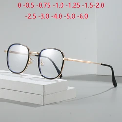 Blue Light Blocking Oval Prescription Glasses For The Nearsighted Women Student Single Lens Myopia Spectacles 0 -0.5 -1.0 To -6