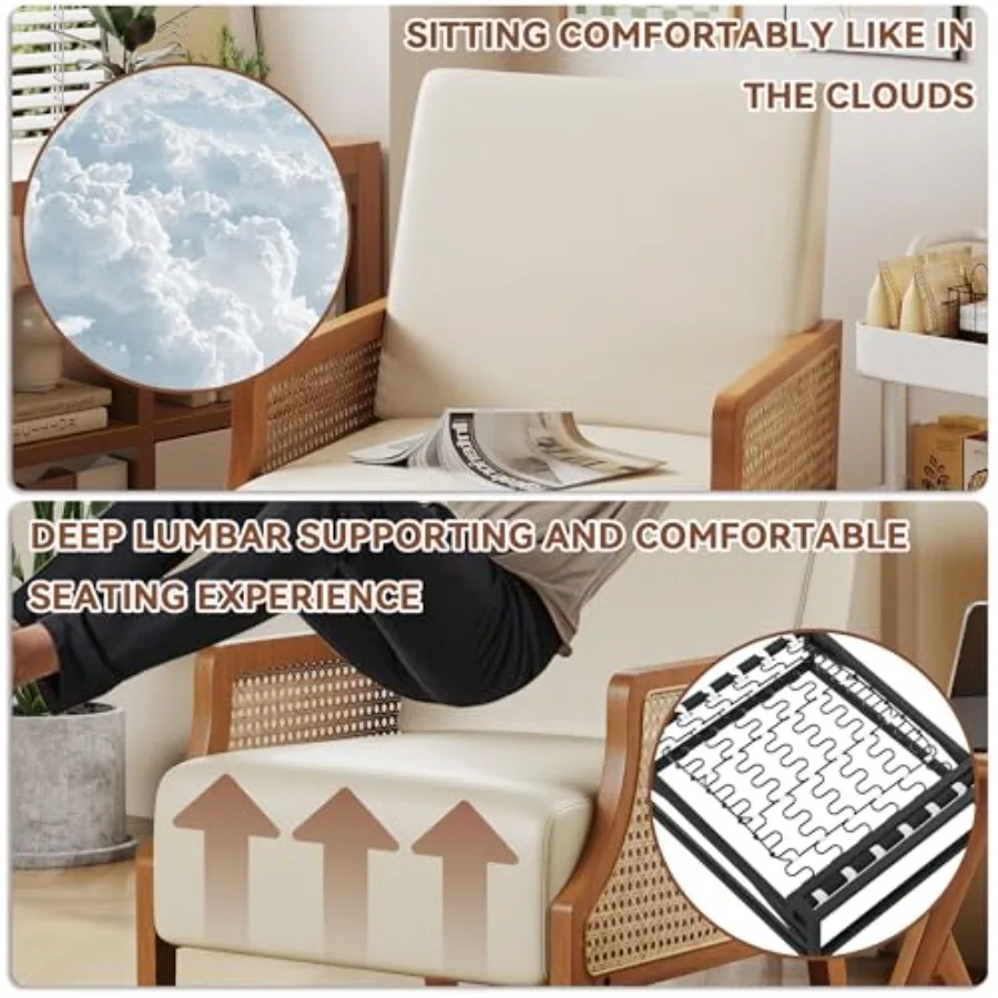 منتصف القرن لهجة كرسي مع Rattarmrest كراسي غرفة المعيشة المنجدة صالة النسيج كراسي القراءة الجانب الجلوس مزرعة Ch