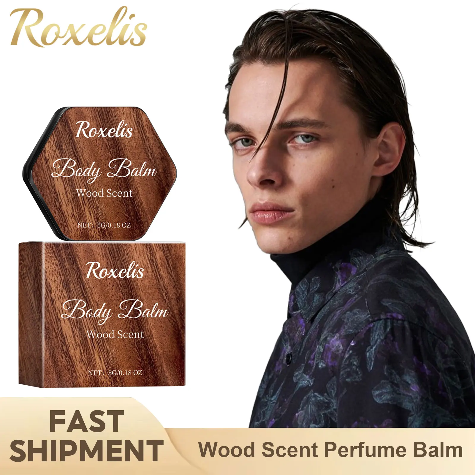 Roxelis Wood Fragrance Perfume Balm Woody Aromatic Light Scent Fresh Charm Attractive Moisturize Deodorant Portable Solid Perfum