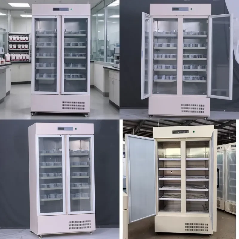 660L Double Door Air Cooled LED Display Cooler for Medical Laboratory