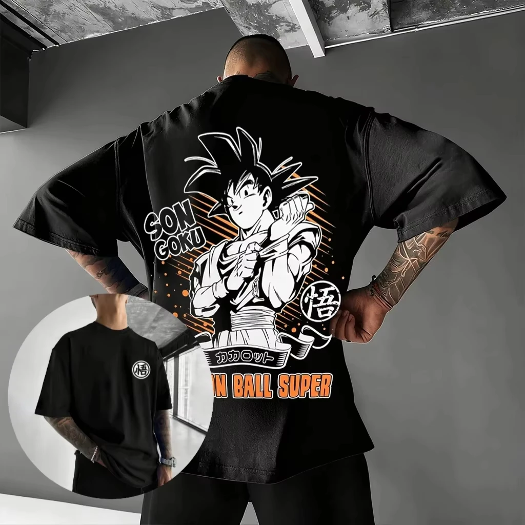 

Футболка с принтом Dragon Ball Goku - мужская/женская, с коротким рукавом, из хлопка, с аниме-принтом, в стиле ретро Y2K