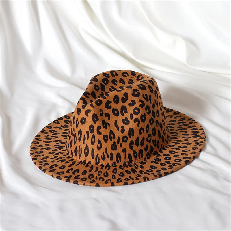 2023 Leopard print Spring new red Fedora hat Unisex hat Panama men and women felt hat Jazz hat Fedora hat