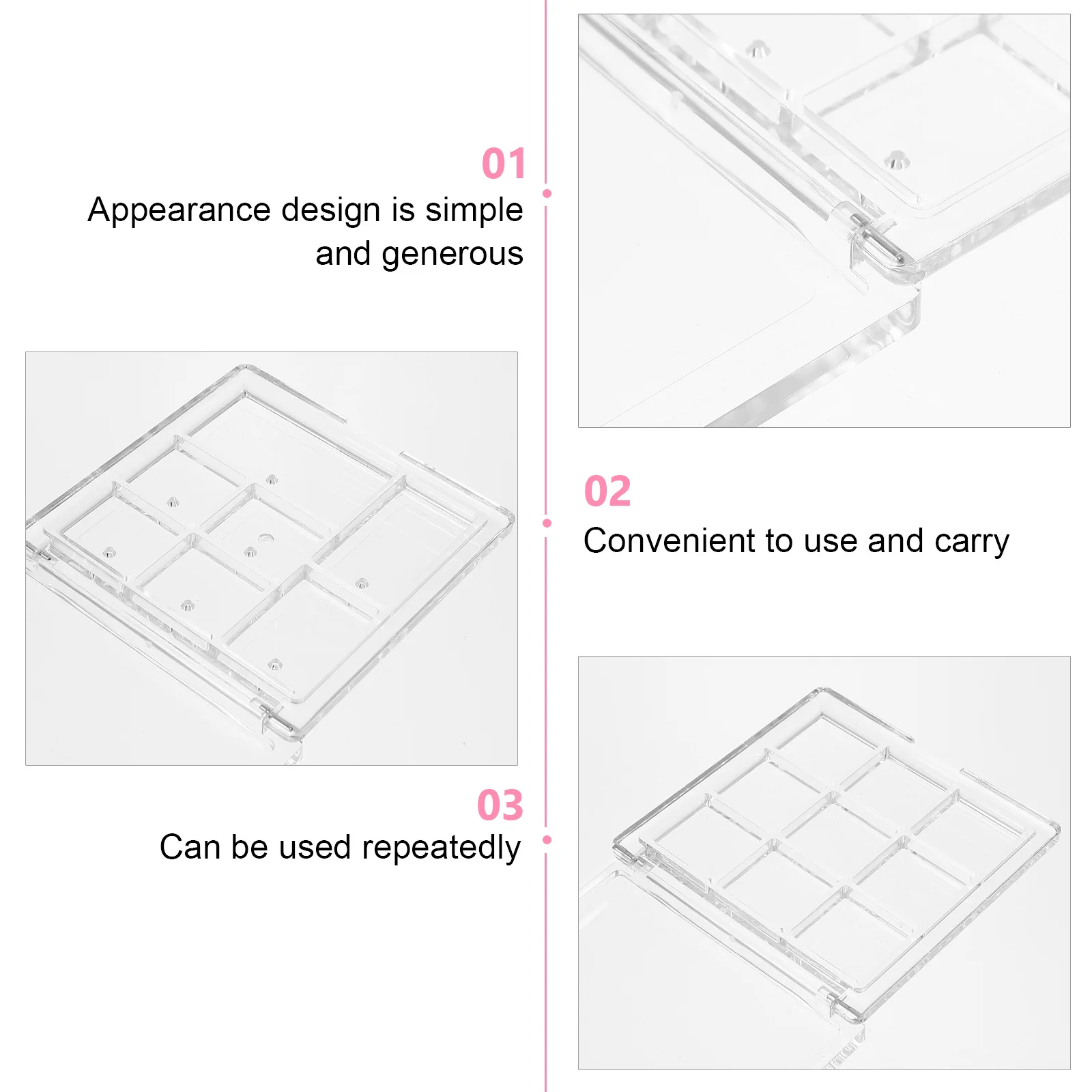 

4pcs Eyeshadow Palette Empty Makeup Storage Box DIY Container for Blush Lipstick Foundation Travel Case