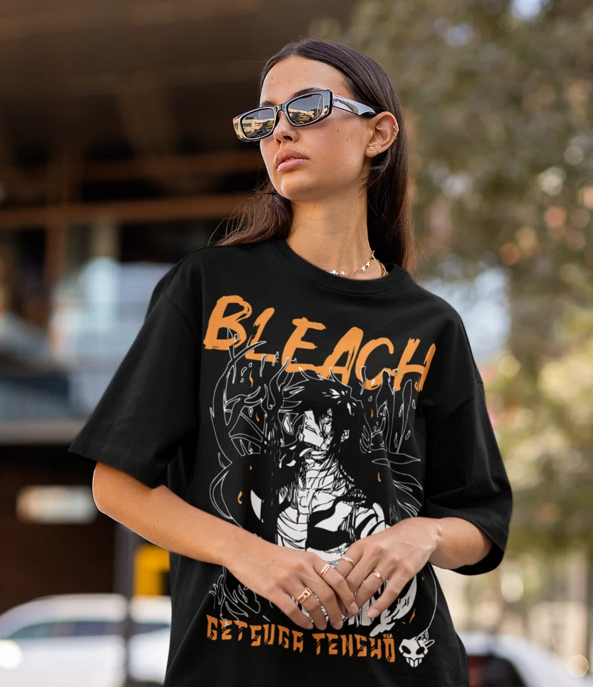 Bleach Ichigo Kurosaki T-Shirt Getsuga Anime Manga Shirt Soft Tee All Sizes