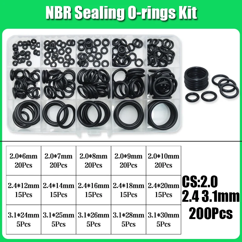 3230x O-Ring Nitrilkautschuk NBR ORing Ölbeständige, verschleißfeste, wasserdichte Dichtungsscheibe Kfz-Wasserhahn-Sanitärdichtung – Detail 22