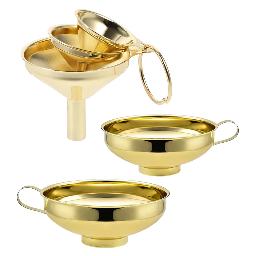 

1 Set Stainless Steel Set Multi-Function Kitchen Gadget Oil Vinegar Transferring For Home Canning Bottles Portable Mini Funnel