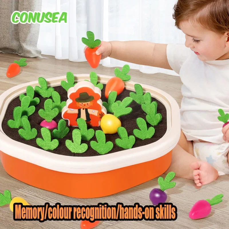 ألعاب سحب الجزرة للأطفال الرضع التعرف على ألوان الذاكرة والتعرف على المهارات لعبة الفجل التعليمية للأطفال حديثي الولادة