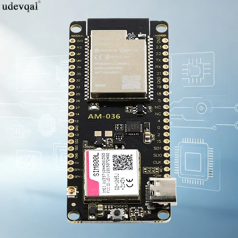 WIFI Wireless Bluetooth Module V1.4 with ESP32-WROVER-B SIM800L USB Type‑C Interface DC3.6-5V Microphone Input Audio Input
