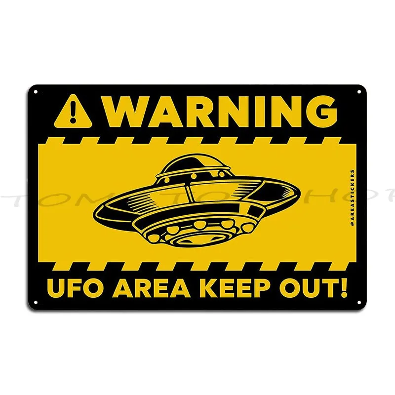 Alien Abductions Warning Ufo Area Keep Out Signal  Metal Sign Poster Garage Cinema Funny Pub Iron  Tin Sign Poster
