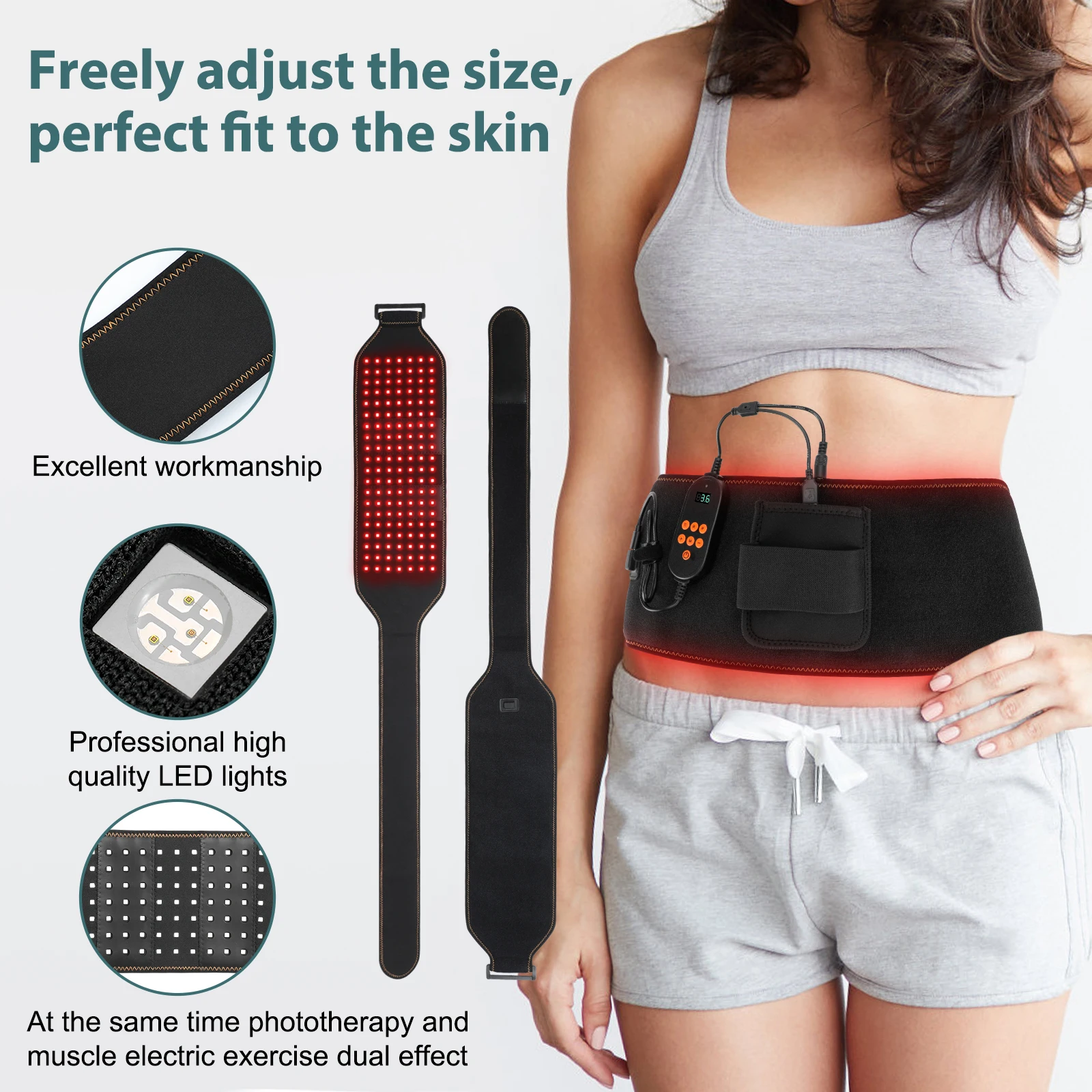 Full Body Infrared Red Light Therapy Desktop Belt, Suitable for Hands and Fee