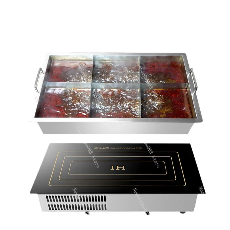 Rectangular Induction Cooker 5000w Commercial High-power Skewer Pot Cooking Malatang Special Electric Stove