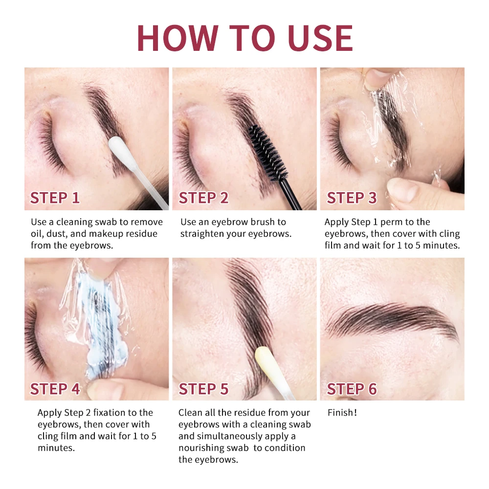 Professional Brow Lamination Kit Nourishes Thick Eyebrow Shaping Eyebrow Lift Kit Easy To Squeeze Cleanse Brows Makeup Tools