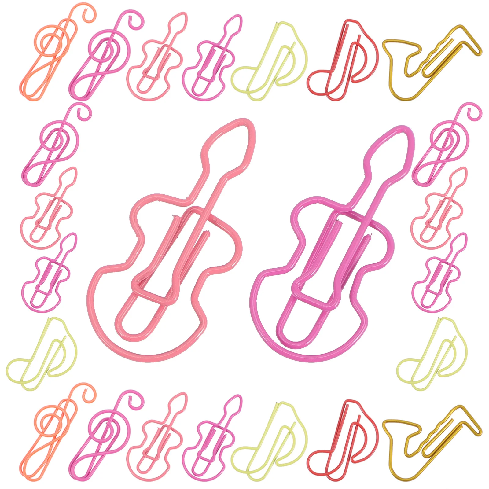 60Pcs Metal Paper Clips Music Note Style Cute Decorative Stationery for Documents Files Photos Notes Paper Clips