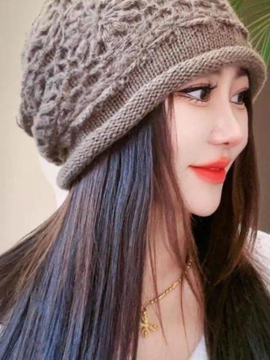 レディース二重ニットウールビーニー帽-冬用暖かいスタイリッシュでおしゃれなオールマッチタッセルハット-2025年服飾セット