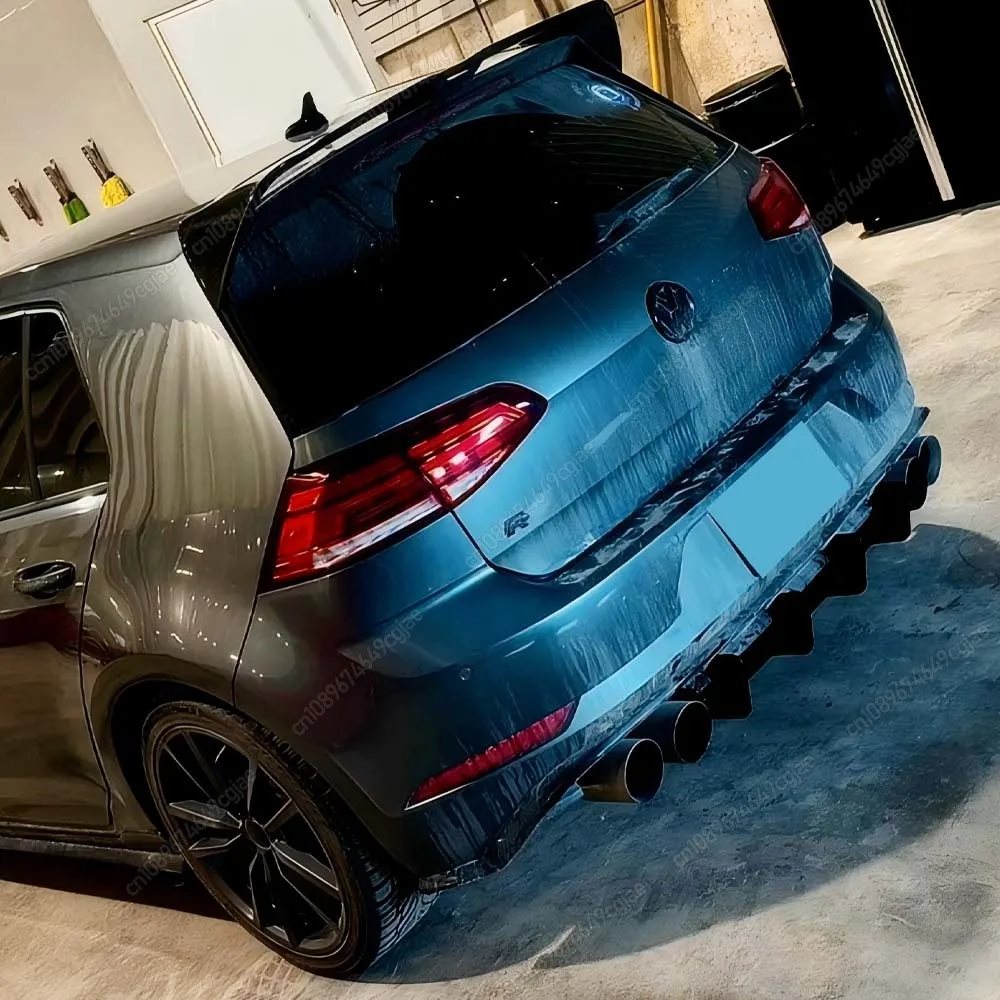 

For Volkswagen Golf 7.5 R 2017 To 2020 ABS Black Tuning Rear Bumper Diffuser Tail Splitter Spoilers Protector Guard Lip Body Kit