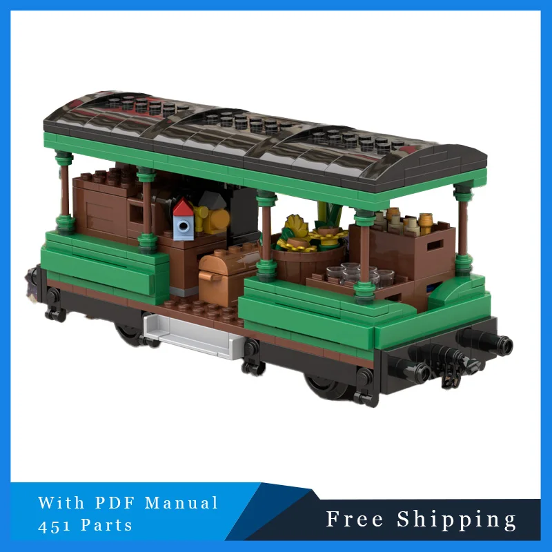 451 قطعة MOC للتحويل قاطرة البخار Moc اللبنات لتقوم بها بنفسك تجميع الطوب المرور التعليمية الإبداعية عرض اللعب الهدايا