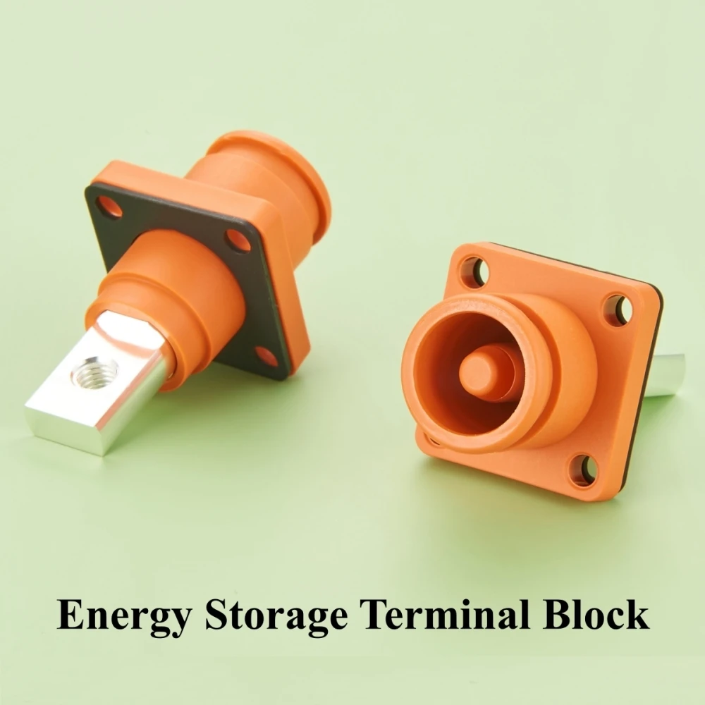 IP67 High Current HV Power Busbar Terminal Block 150A 35mm² 200A 50mm² Plug Socket Flange Mount Energy Storage ESS Connector