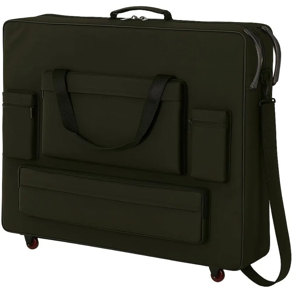 

Deluxe Portable Massage Table Carrying Case with Wheels – Heavy-Duty Nylon Travel Bag with Shoulder Strap & Pockets – Fits Most