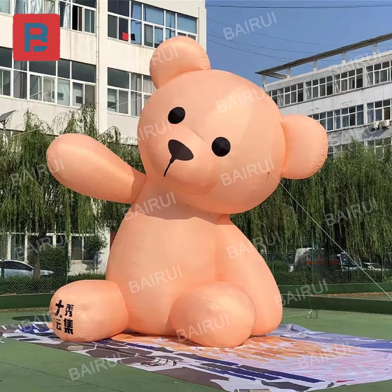 Parque de atracciones para niños, oso gigante inflable, animales de dibujos animados, osos rosas, modelo inflable, decoración de calle cuadrada del zoológico