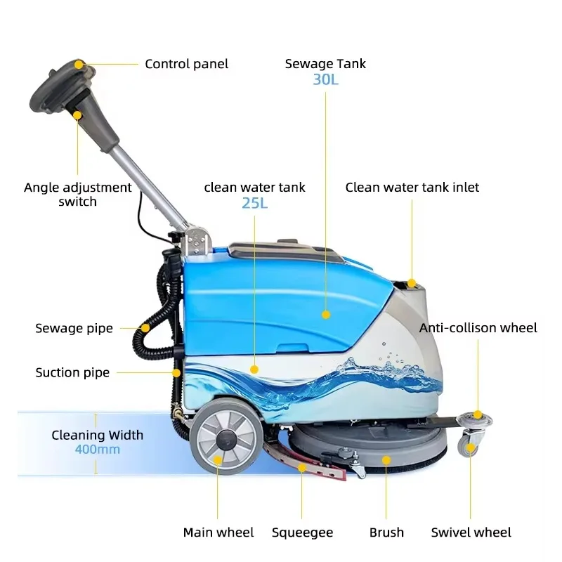 Electronic Industry Supermarket Cordless Commercial Electric Floor Washing Machine Floor Scrubber