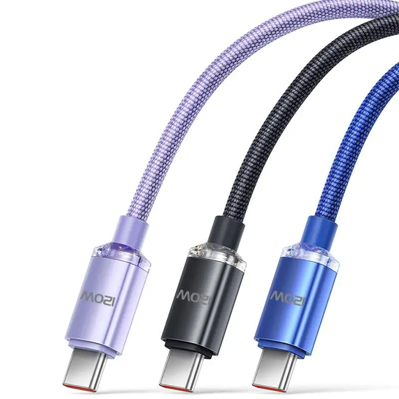 (HB05)120W 6A Fast Charge USB Type C Quick Charge Cable For Phone Fast Charging Cable Data Cables