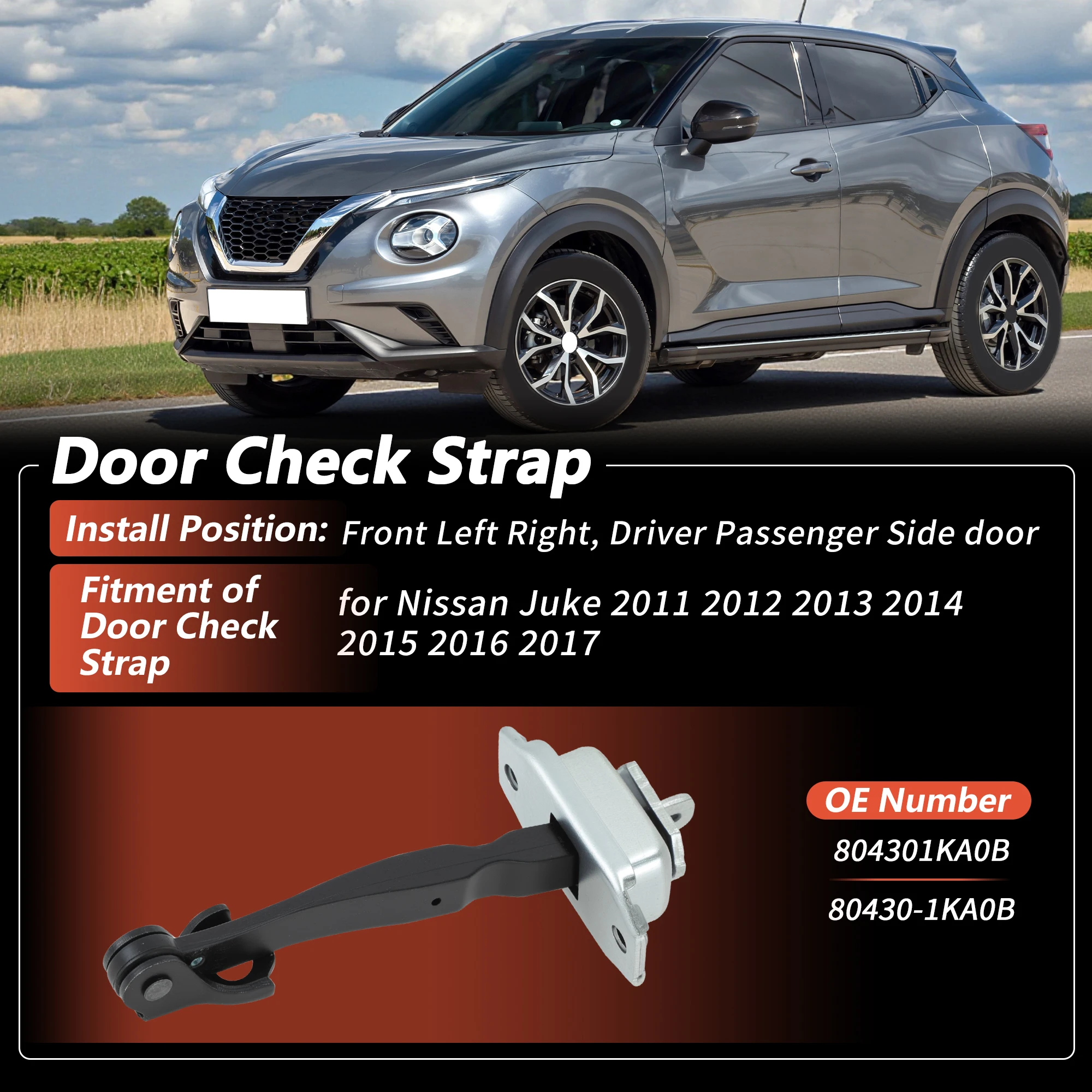 UXCELL Front Left Right Door Check Strap for Nissan Juke 2011-2017 804301KA0B 1 Pc