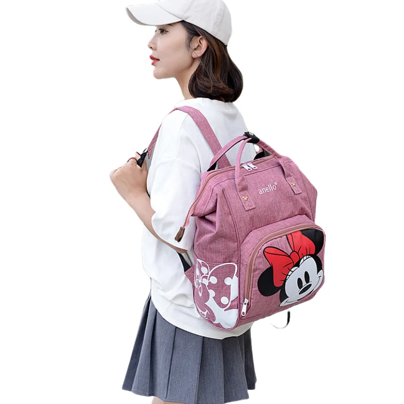 Cartoon ladies backpack printed Disney Mickey Mouse Minnie Mouse large capacity backpack Leisure travel backpack