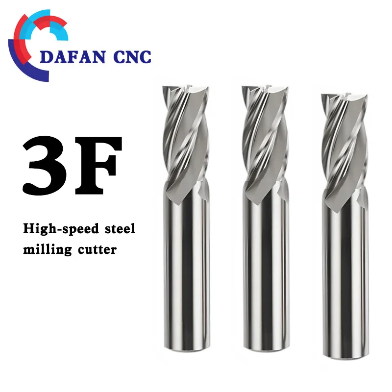 Ultra-Hard White Steel Straight Shank 3-Flute End Mill, 3-19mm, for High-Speed Precision Machining, Metal/Steel/Aluminum