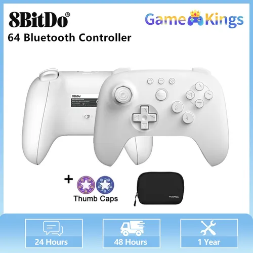 Controlador Bluetooth 8Bitdo N64 para Gamepad Analógico 3D, Switch, Windows y Android (Negro)