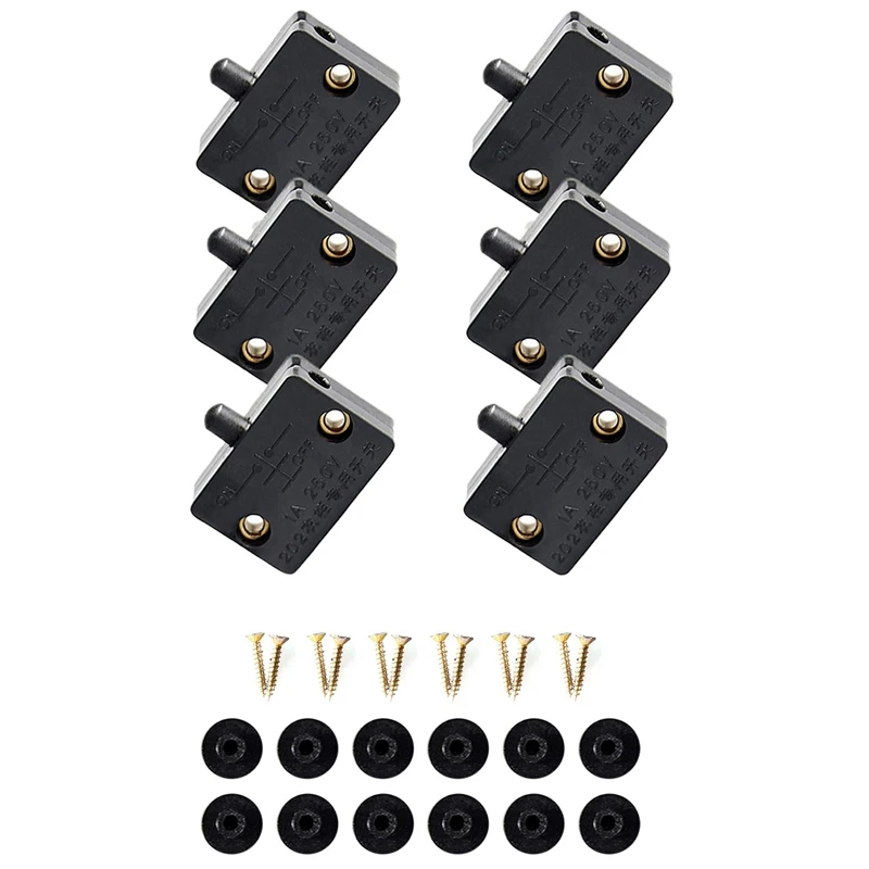 24Pcs Door Led Switch For Closet Light,Normally Closed Cabinet Electrical Lamp Switches,For Closet Pantry Cabinet Black