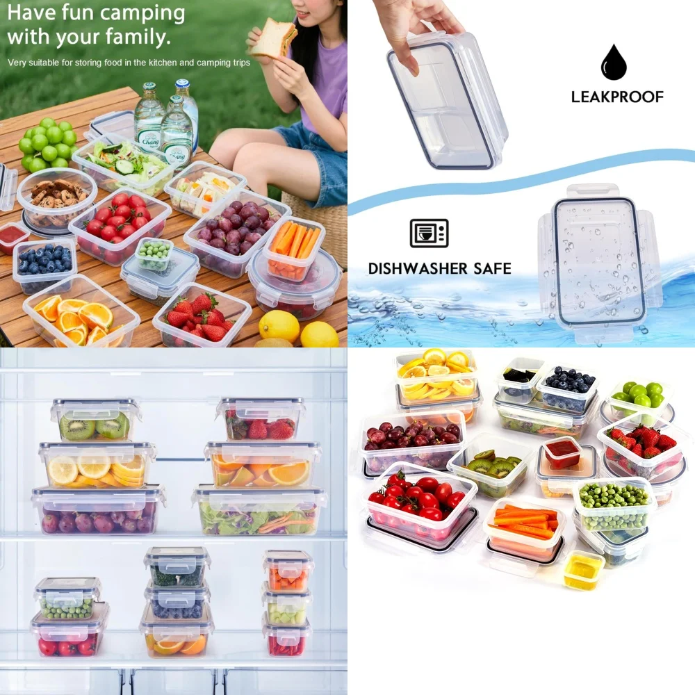 

Набор герметичных контейнеров для хранения продуктов питания, герметичный кухонный органайзер, не содержащий BPA, для приготовления еды, посуда для холодильника, кладовой, оптом