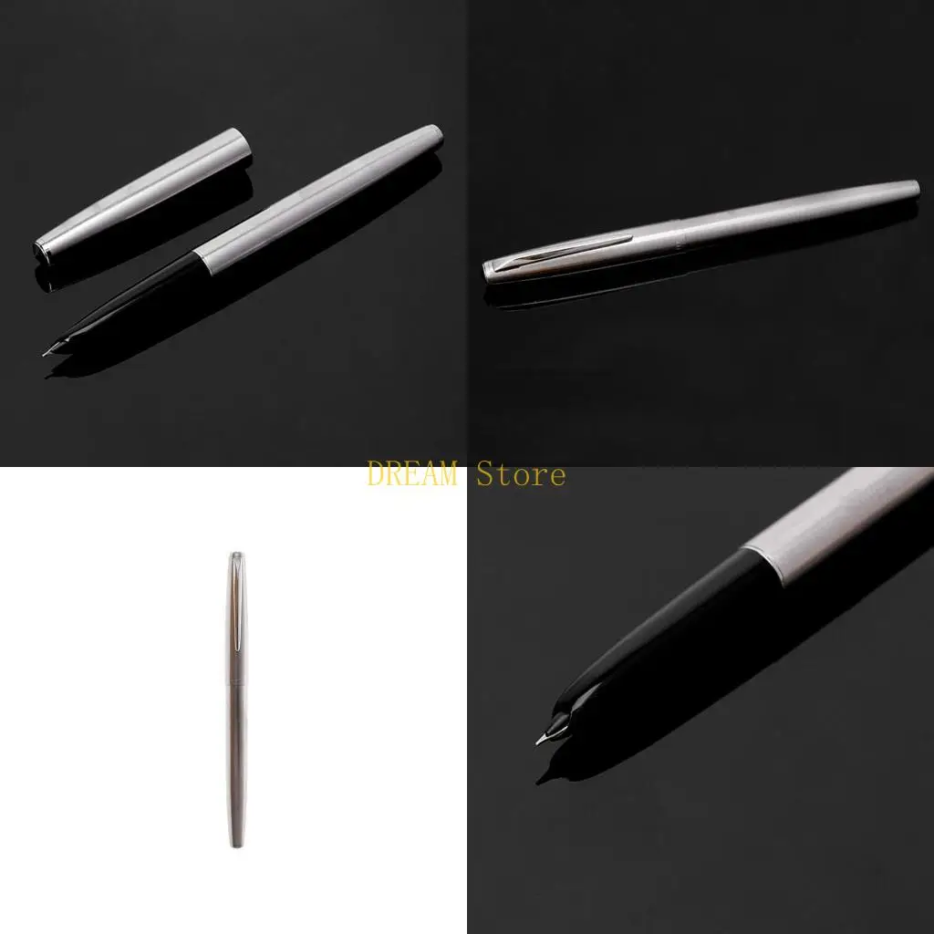 

Серебряная перьевая ручка с тонкой отделкой, 0,38 мм, гладкий маркер с чернилами для письма, лучший подарок, лучшая распродажа
