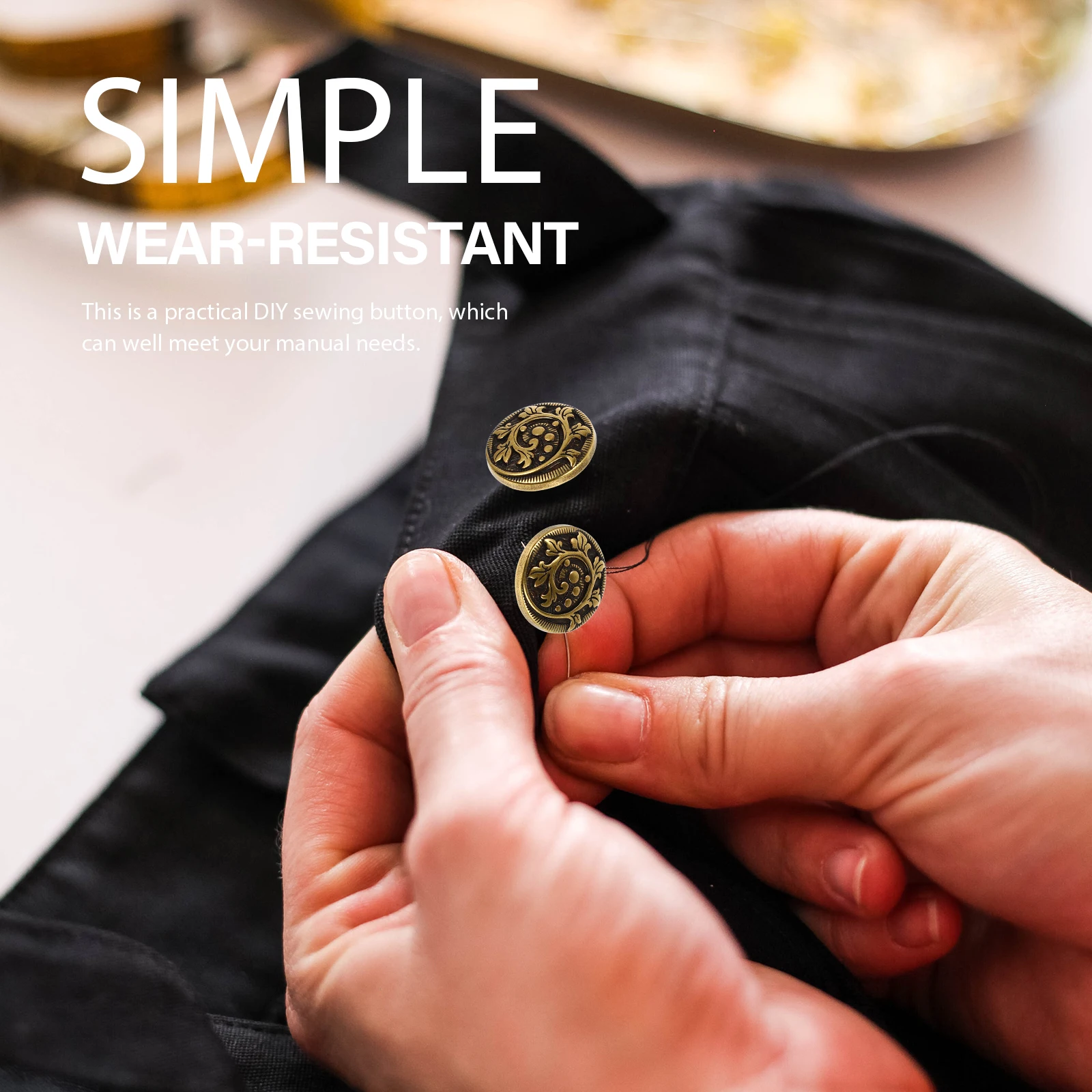 

20pcs Alloy Sewing Buttons Retro Decorative Replacement Kit for Coats Suits Shirts Hats Sweaters DIY Practical Long Life