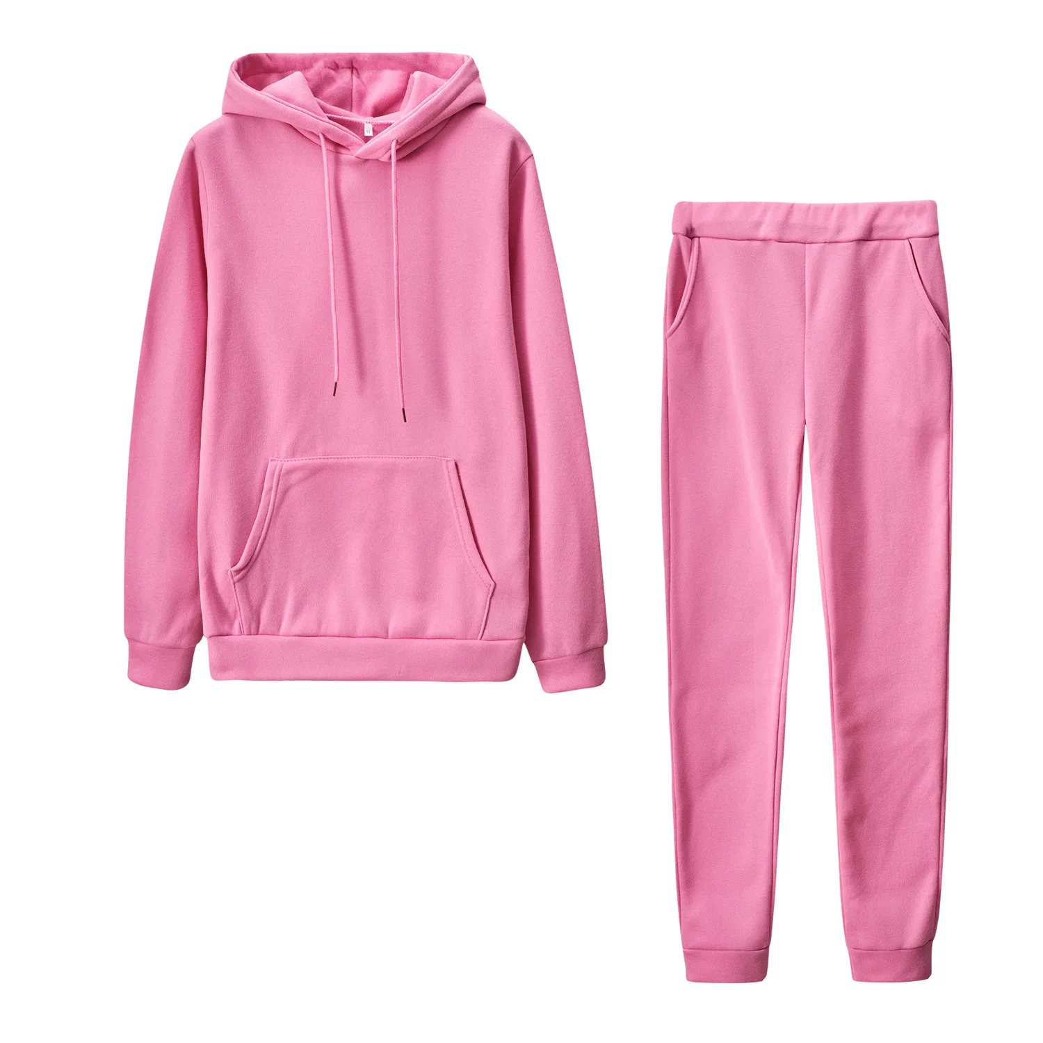 Two Piece SweatShirt 2022 Women's Solid Color Fleece SportS And Leisure Set For Women