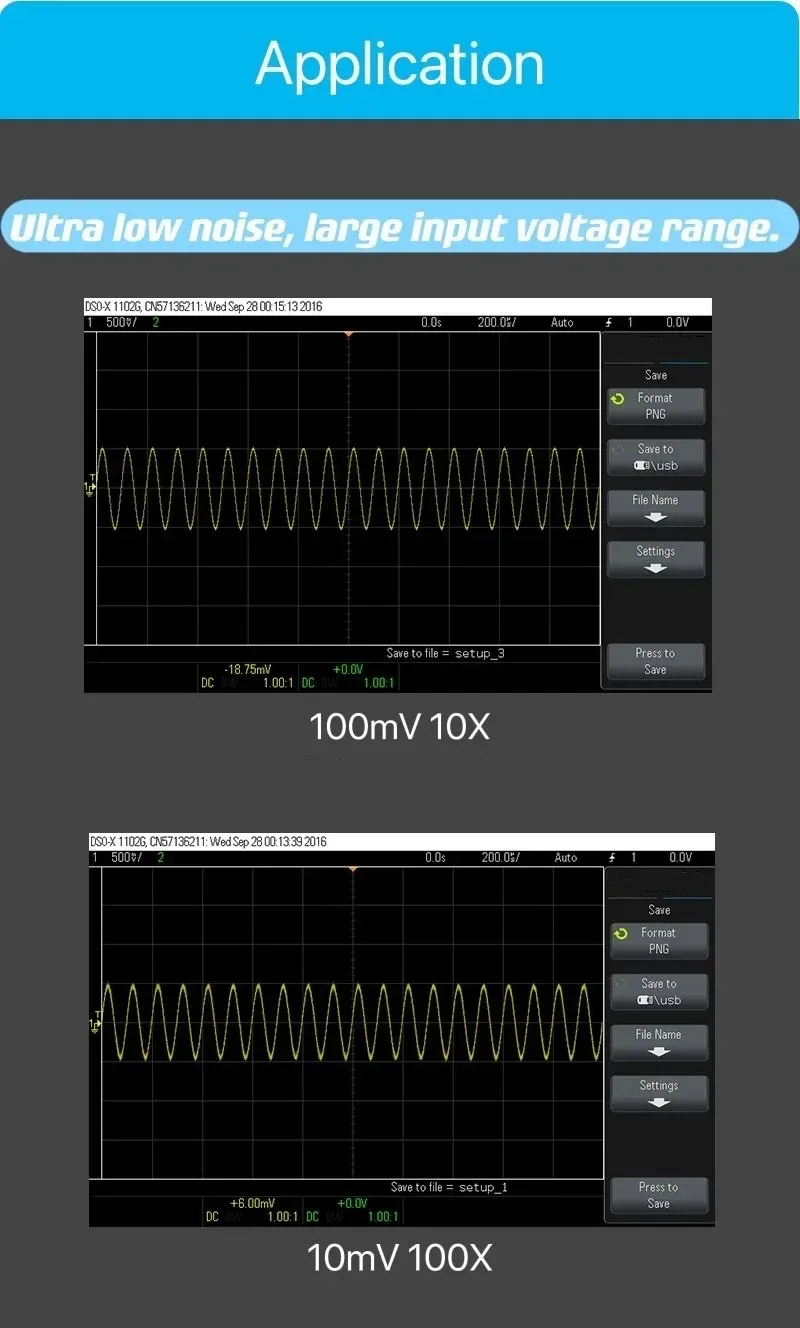 T100 Differential Oscilloscope Probe – 1X/10X/100X Gain, 10MHz Bandwidth, Amplify Weak Signals