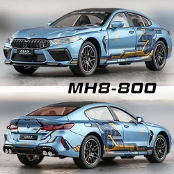 1:24 M8 MANHART MH8 800 Alloy Racing Car Model Diecasts Metal Sports Car Vehicles Model Sound and Light Simulation Kids Toy Gift