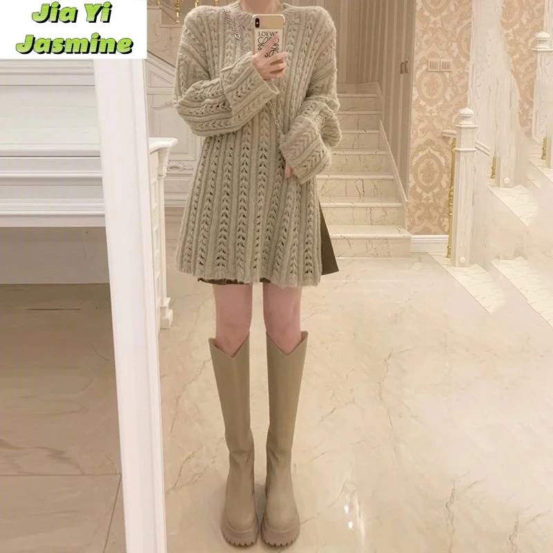 Hollow Knitted Sweater 2024 New Women's Spring Commuting Versatile Unique Beautiful High End Lazy Design Casual