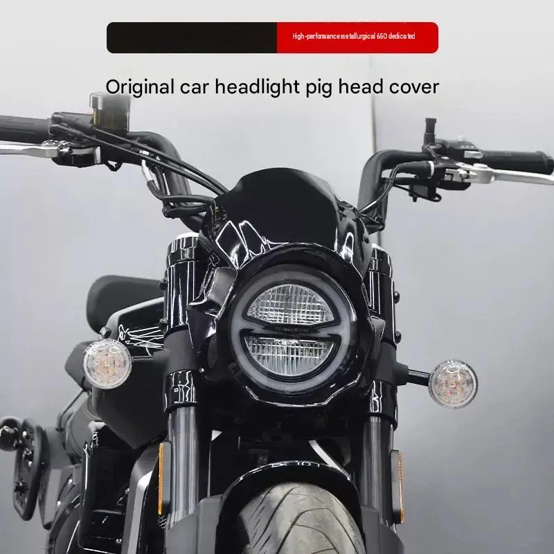 For GAOKIN Thor650 Alien Retro Pig Head Windshield Headlight Protection Decorative Air Deflector UV-Resistant Outdoor Accessory