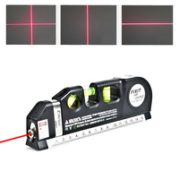 Laser Level Multipurpose Line Laser Leveler Tool Cross Line Lasers with 8FT 2.5M Standard Measure Tape and Metric Rulers