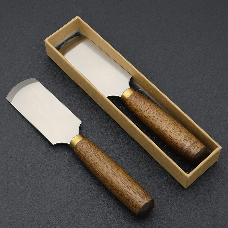 Flat mouth oblique mouth round mouth sandalwood leather leather cutting DIY cutting trimming leather carving thinning knife