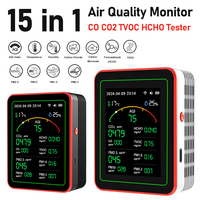 WiFi 15-in-1 Indoor Air Quality Monitor TFT Display Household CO CO2 TVOC HCHO Tester APP Control Multifunctional Clock