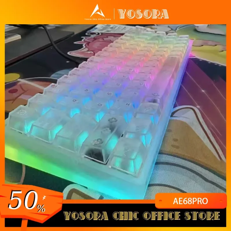 New Original Everglide AE68Pro Siren Magnetic Axis Gaming Keyboard RT0.001MM/ADC Direct Connection Double Lamp Position Keyboard