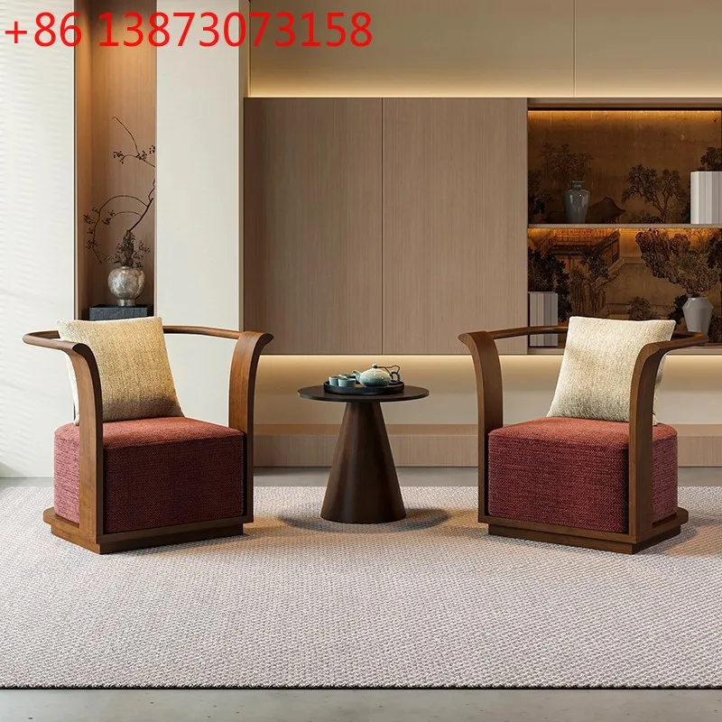 

Новый китайский диван-кресло из массива дерева для офиса, лобби отеля, салона красоты, выставочного зала, переговорной, приемной, один стол и два кресла