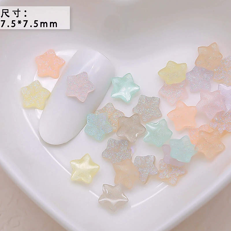 100 STKS Gemengde Kleuren Aurora Acryl Nail Art Charms Kawaii Accessoires Onderdelen Voor Manicure Deco Nagels Decoratie Benodigdheden Materiaal